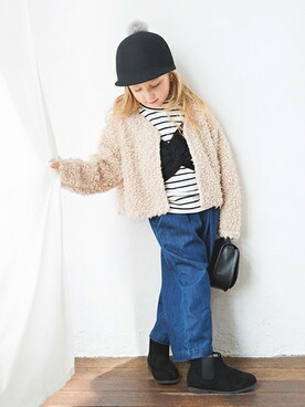 「BRANSHES（ブランシェス）のアイテム（ブルゾン）」を使った、BRANSHESさん（キッズ・107cm）の秋コーディネート