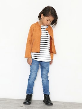 「BRANSHES（ブランシェス）のアイテム（ブルゾン）」を使った、BRANSHESさん（キッズ・112cm）の秋コーディネート