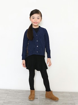 「アイテム（カーディガン/ボレロ）」を使った、BRANSHESさん（キッズ・114cm）の秋コーディネート