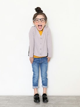 「アイテム（カーディガン/ボレロ）」を使った、BRANSHESさん（キッズ・114cm）の秋コーディネート