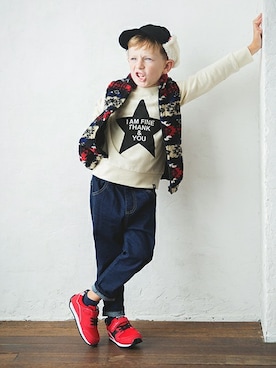 「アイテム（ベスト）」を使った、BRANSHESさん（キッズ・113cm）の秋コーディネート