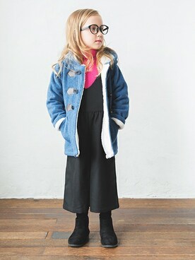 「kids」｜「アイテム（ダッフルコート）」を使った、BRANSHESさん（キッズ・107cm）の秋コーディネート
