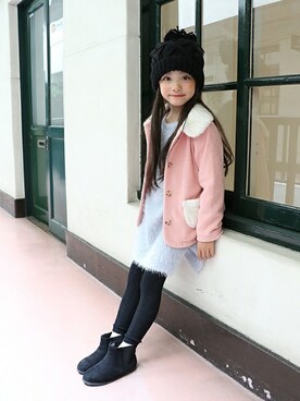 「BRANSHES（ブランシェス）のアイテム（その他アウター）」を使った、BRANSHESさん（キッズ・114cm）の秋コーディネート