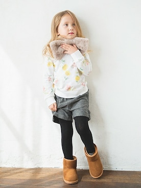 「アイテム（ネックウォーマー/スヌード）」を使った、BRANSHESさん（キッズ・107cm）の秋コーディネート