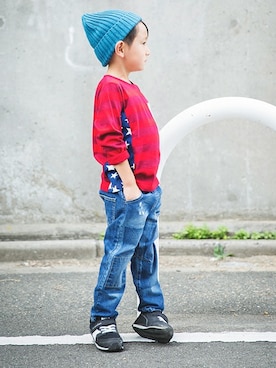 「アイテム（ニットキャップ/ビーニー）」を使った、BRANSHESさん（キッズ・110cm）の秋コーディネート