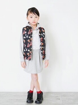「RADCHAP（ラッドチャップ）のアイテム（ワンピース）」を使った、BRANSHESさん（キッズ・110cm）の秋コーディネート