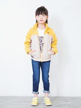 「長袖Tシャツ」｜「アイテム（ナイロンジャケット）」を使った、BRANSHESさん（キッズ・110cm）の秋コーディネート