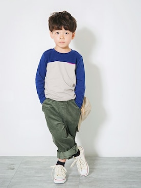 「アイテム（キャップ）」を使った、BRANSHESさん（キッズ・108cm）の秋コーディネート