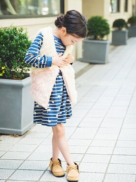 「RADCHAP（ラッドチャップ）のアイテム（ワンピース）」を使った、BRANSHESさん（キッズ・114cm）の夏コーディネート