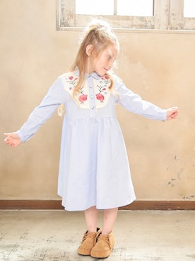 「アイテム（ワンピース/ドレス）」を使った、BRANSHESさん（キッズ・106cm）の夏コーディネート