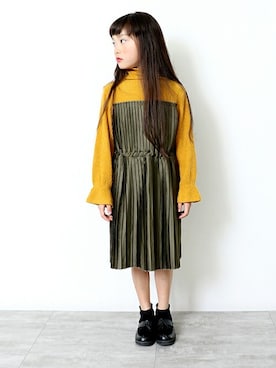 「アイテム（ローファー）」を使った、BRANSHESさん（キッズ・114cm）の冬コーディネート