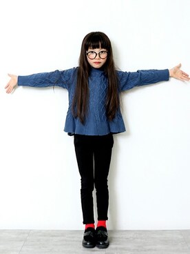 「アイテム（ローファー）」を使った、BRANSHESさん（キッズ・114cm）の冬コーディネート