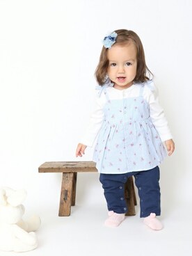 「アイテム（ロンパース）」を使った、BRANSHESさん（キッズ・73cm）の秋コーディネート