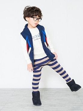 「アイテム（ベスト）」を使った、BRANSHESさん（キッズ・110cm）の冬コーディネート