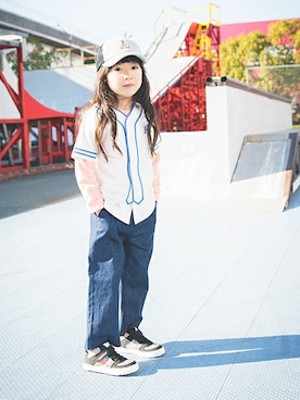 「RADCHAP（ラッドチャップ）のアイテム（帽子）」を使った、BRANSHESさん（キッズ・109cm）の冬コーディネート