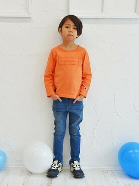 「RADCHAP（ラッドチャップ）のアイテム（パンツ）」を使った、BRANSHESさん（キッズ・112cm）の冬コーディネート