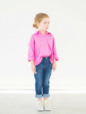 「BRANSHES（ブランシェス）のアイテム（チュニック）」を使った、BRANSHESさん（キッズ・110cm）の冬コーディネート