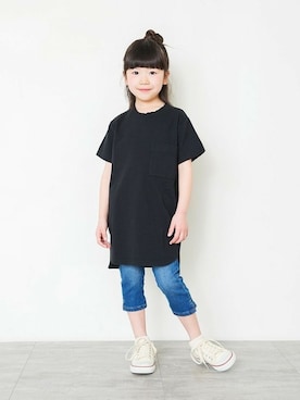 「アイテム（デニムパンツ）」を使った、BRANSHESさん（キッズ・109cm）の春コーディネート