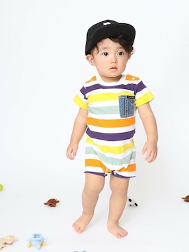 「アイテム（ロンパース）」を使った、BRANSHESさん（キッズ・79cm）の春コーディネート