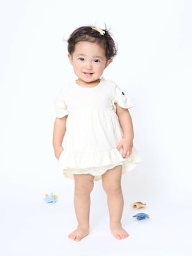 「アイテム（ママ＆ベビー）」を使った、BRANSHESさん（キッズ・79cm）の春コーディネート