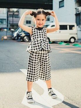 「RADCHAP（ラッドチャップ）のアイテム（チュニック）」を使った、BRANSHESさん（キッズ・111cm）の春コーディネート