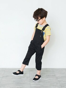 「BRANSHES（ブランシェス）のアイテム（オールインワン・サロペット）」を使った、BRANSHESさん（キッズ・110cm）の春コーディネート