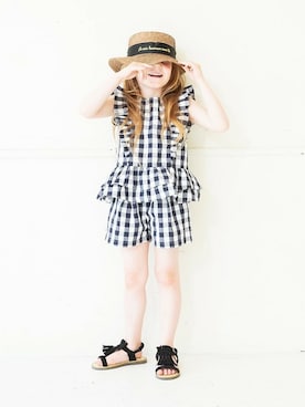 「BRANSHES（ブランシェス）のアイテム（チュニック）」を使った、BRANSHESさん（キッズ・106cm）の夏コーディネート