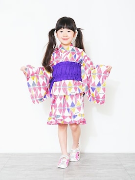 「RADCHAP（ラッドチャップ）のアイテム（浴衣）」を使った、BRANSHESさん（キッズ・110cm）の夏コーディネート