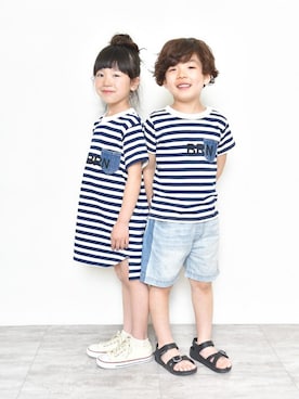 「アイテム（ワンピース/ドレス）」を使った、BRANSHESさん（キッズ・110cm）の夏コーディネート