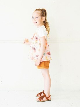 「BRANSHES（ブランシェス）のアイテム（チュニック）」を使った、BRANSHESさん（キッズ・106cm）の夏コーディネート
