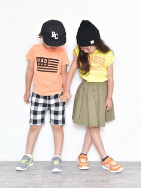 「RADCHAP（ラッドチャップ）のアイテム（帽子）」を使った、BRANSHESさん（キッズ・111cm）の夏コーディネート