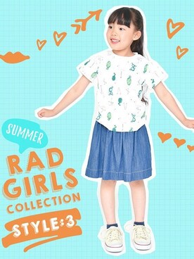 「アイテム（スカート）」を使った、BRANSHESさん（キッズ・108cm）の夏コーディネート