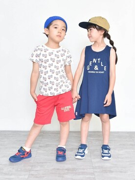 「RADCHAP（ラッドチャップ）のアイテム（帽子）」を使った、BRANSHESさん（キッズ・111cm）の夏コーディネート
