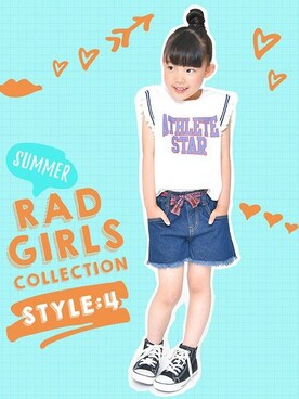 「RADCHAP（ラッドチャップ）のアイテム（タンクトップ）」を使った、BRANSHESさん（キッズ・108cm）の夏コーディネート