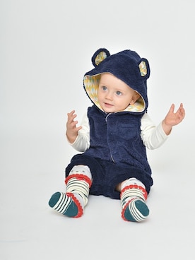 「アイテム（ベスト）」を使った、BRANSHESさん（キッズ・75cm）の夏コーディネート