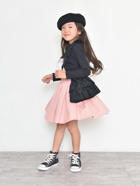 「BRANSHES（ブランシェス）のアイテム（ハンチング/ベレー帽）」を使った、BRANSHESさん（キッズ・110cm）の秋コーディネート