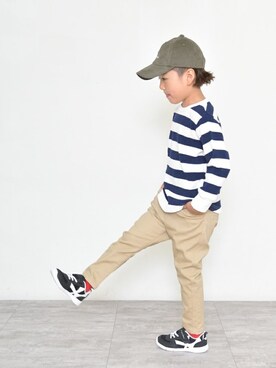 「RADCHAP（ラッドチャップ）のアイテム（シューズ）」を使った、BRANSHESさん（キッズ・111cm）の夏コーディネート