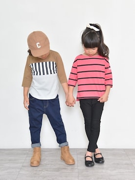 「アイテム（バレエシューズ）」を使った、BRANSHESさん（キッズ・110cm）の秋コーディネート