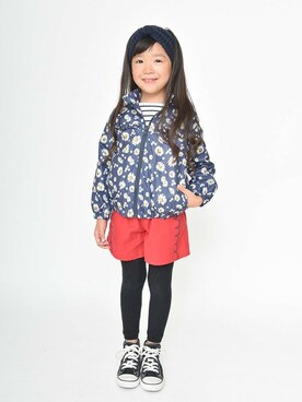 「BRANSHES（ブランシェス）のアイテム（ブルゾン）」を使った、BRANSHESさん（キッズ・114cm）の秋コーディネート