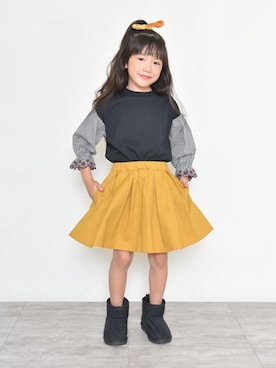 「アイテム（ヘアアクセサリー）」を使った、BRANSHESさん（キッズ・114cm）の秋コーディネート