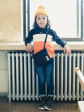 「RADCHAP（ラッドチャップ）のアイテム（帽子）」を使った、BRANSHESさん（キッズ・108cm）の秋コーディネート