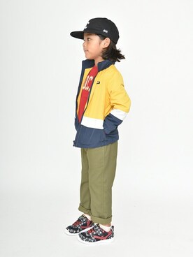「RADCHAP（ラッドチャップ）のアイテム（帽子）」を使った、BRANSHESさん（キッズ・108cm）の秋コーディネート
