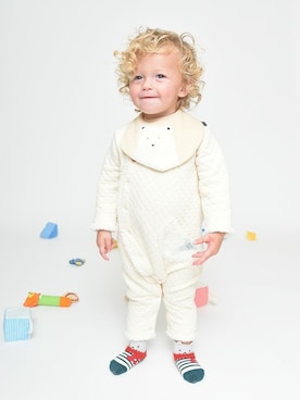 「アイテム（スタイ/よだれかけ）」を使った、BRANSHESさん（キッズ・82cm）の秋コーディネート