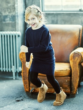 「アイテム（タイツ/ストッキング）」を使った、BRANSHESさん（キッズ・111cm）の秋コーディネート