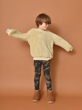 「BRANSHES（ブランシェス）の両面ボアトレーナー（スウェット）」を使った、BRANSHESさん（キッズ・113cm）の秋コーディネート