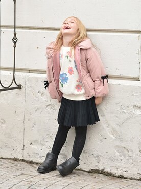 「BRANSHES（ブランシェス）のアイテム（ブルゾン）」を使った、BRANSHESさん（キッズ・113cm）の冬コーディネート