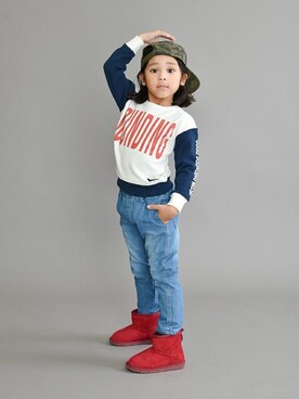 「RADCHAP（ラッドチャップ）のアイテム（帽子）」を使った、BRANSHESさん（キッズ・112cm）の冬コーディネート