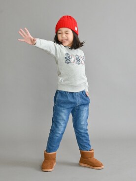 「RADCHAP（ラッドチャップ）のアイテム（帽子）」を使った、BRANSHESさん（キッズ・112cm）の冬コーディネート
