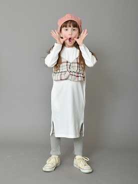「BRANSHES（ブランシェス）のアイテム（ハンチング/ベレー帽）」を使った、BRANSHESさん（キッズ・112cm）の冬コーディネート