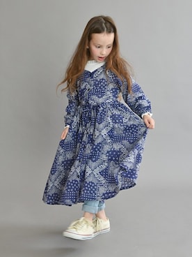 「BRANSHES（ブランシェス）のテレコ長袖Tシャツ（Tシャツ/カットソー）」を使った、BRANSHESさん（キッズ・120cm）の春コーディネート